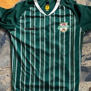 Diadora Green and White Striped Jersey